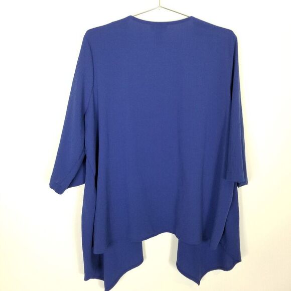 Maggie Barnes Women Plus Layered Blouse Top Sz 2X Blue Artsy Casual Event - Picture 4 of 5